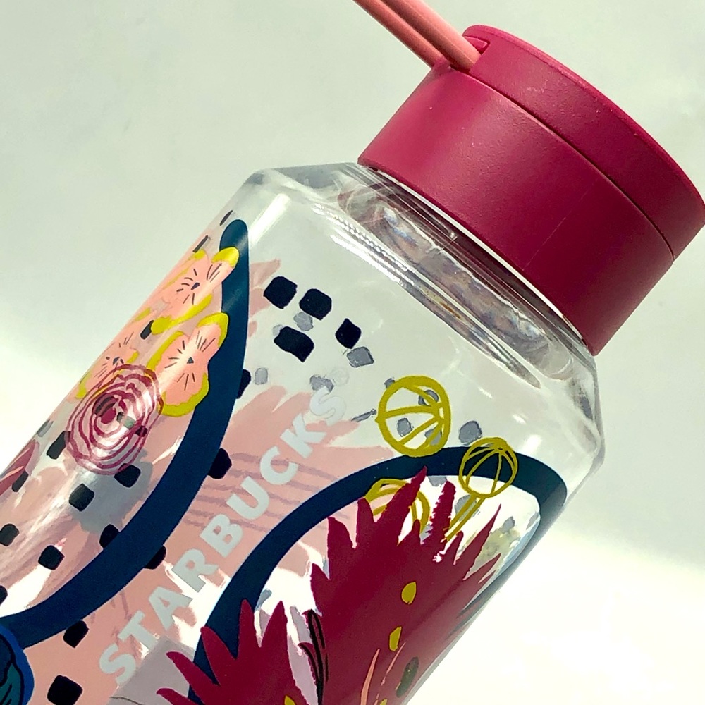 SOLD IN PERSON Beautiful Floral Starbucks Water Bottle - Picture 1 of 4